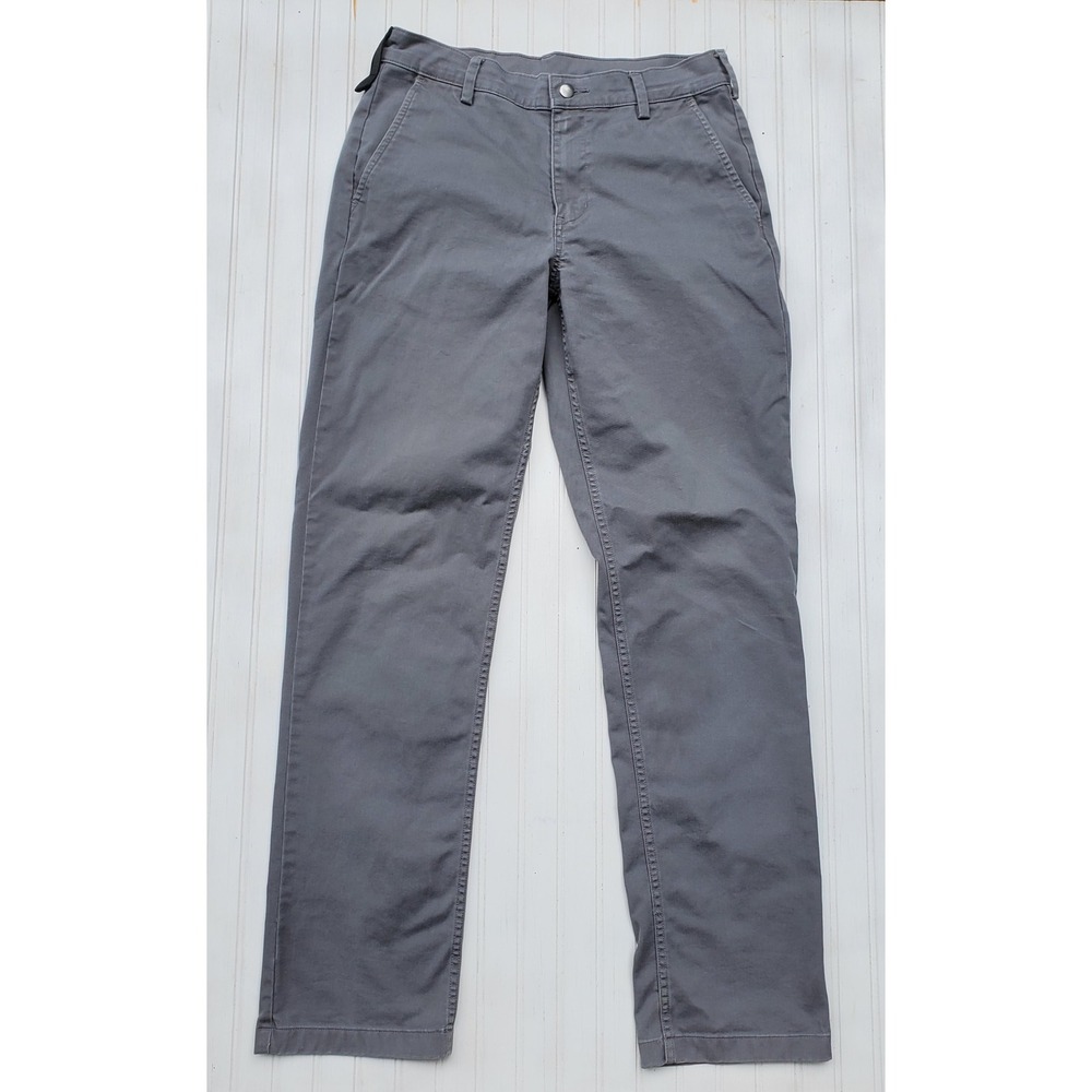 40 Grit Duluth Trading Co Mens Gray Standard Fit Work Chino Pants 32x34